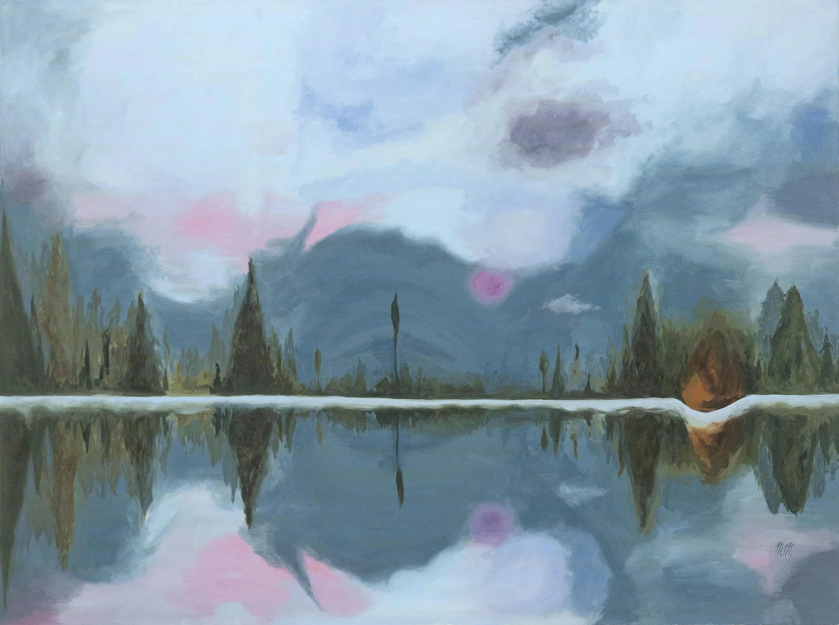 Hladina, 2024, olej na plátně, 200 × 150 cm
