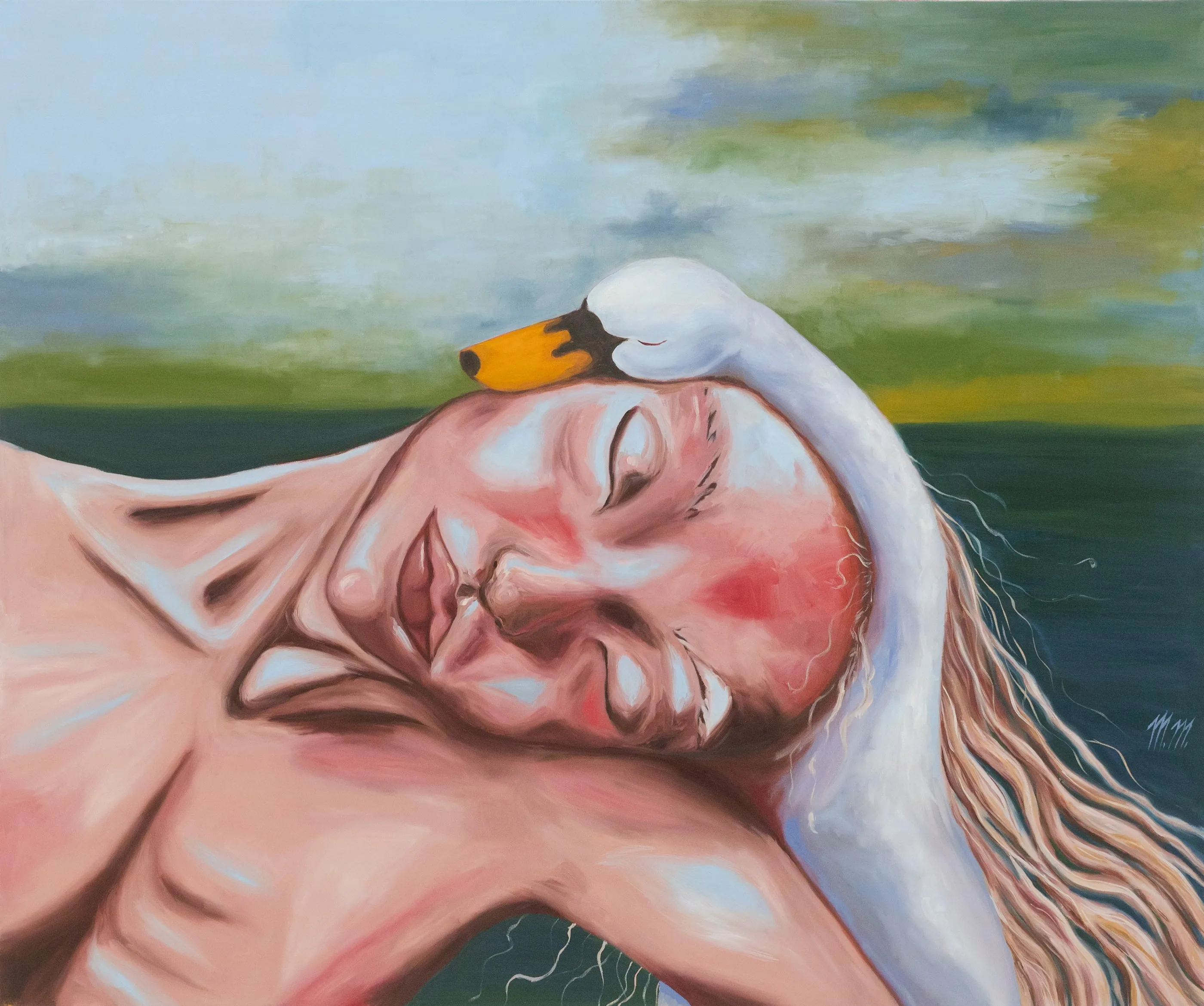 Labutí, 2024, olej na plátně, 100 × 80 cm