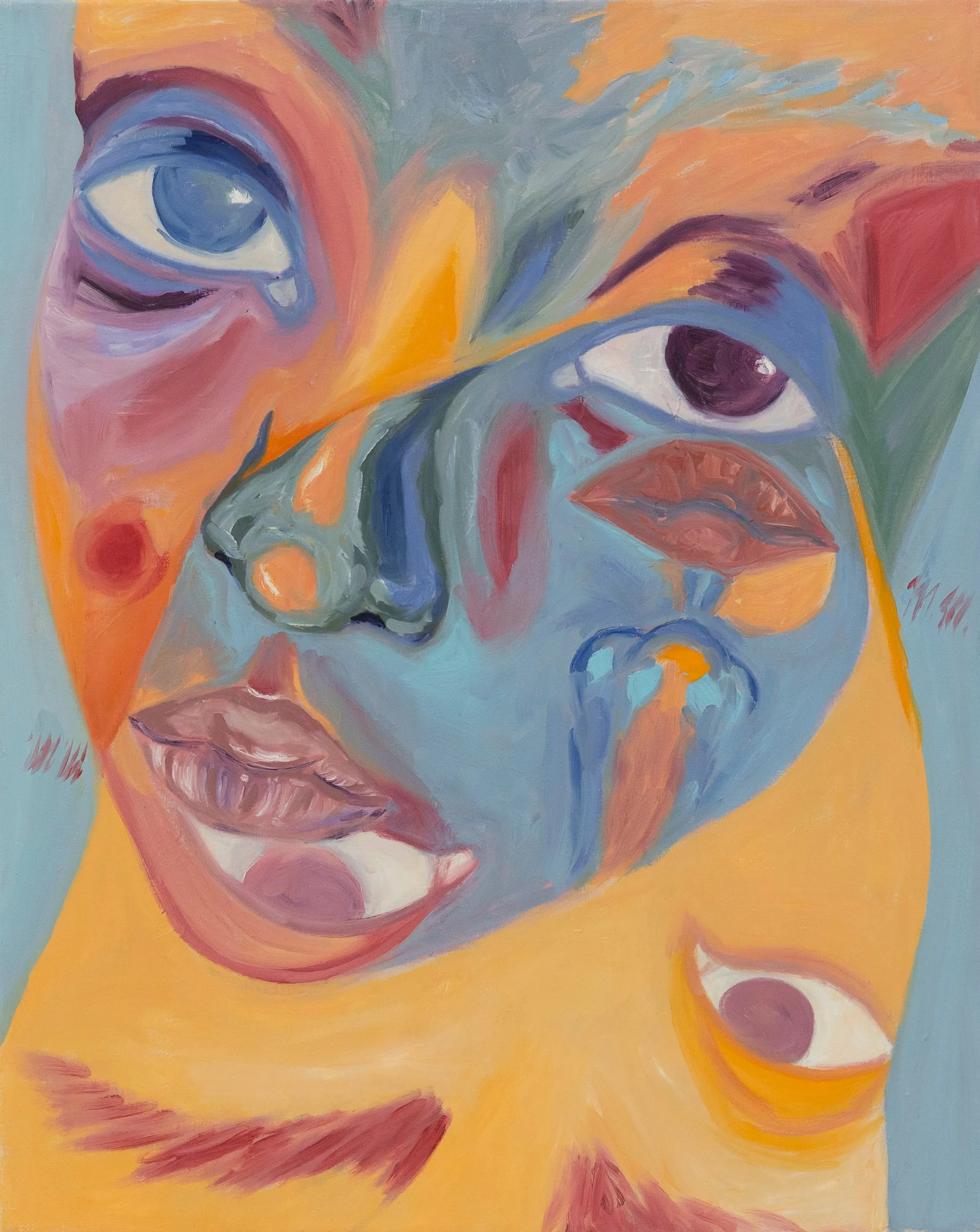 Oboustranná, 2024, olej na plátně, 75 × 60 cm
